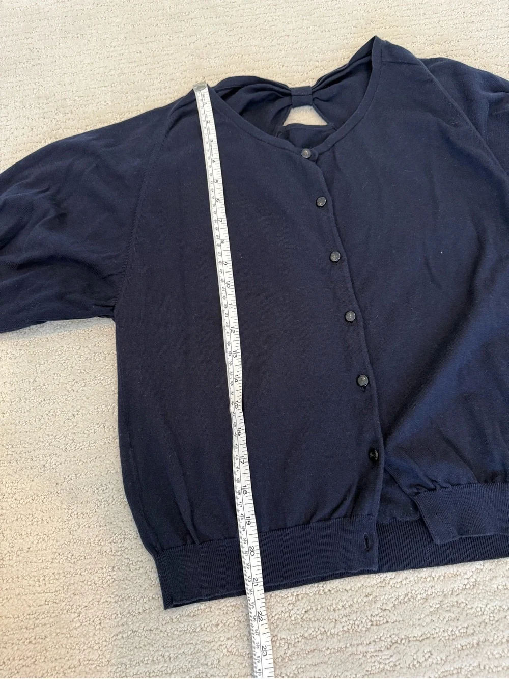 Burberry Blue Label knit cardigan with bow back detail *missing 1 button*